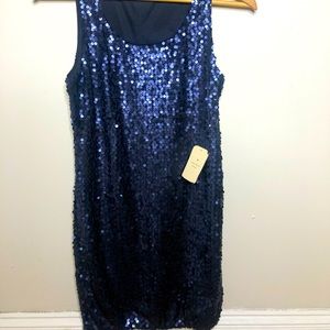 Navy Blue Sequence Dress